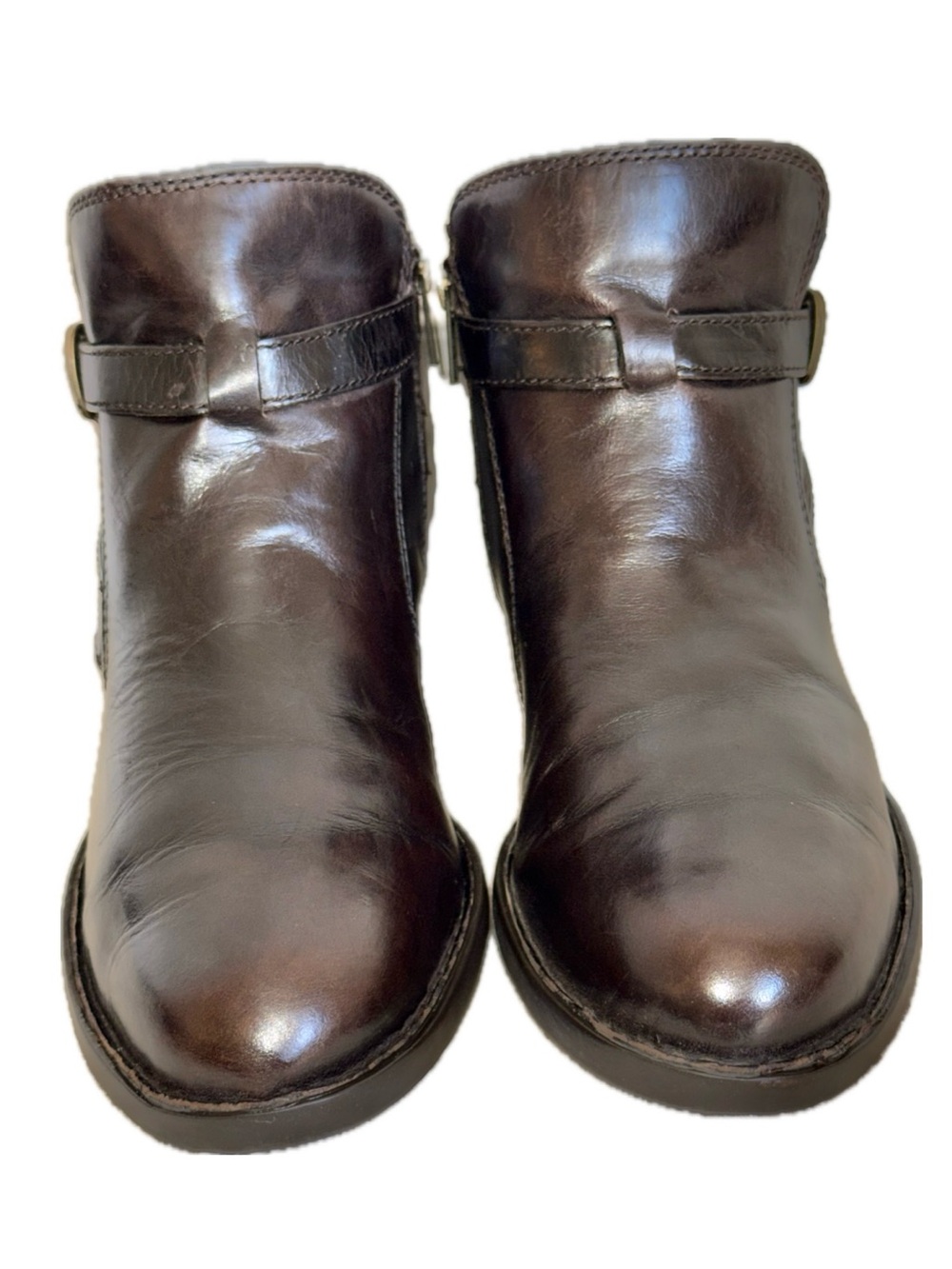 🥾☕ BØRN Brown Genuine Leather Harness Ankle Boots Moto Comfort | Women's 8.5M